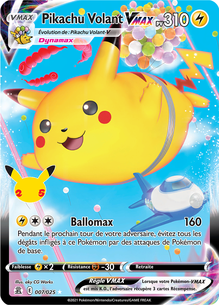 [FR] [NM] Pikachu Volant Vmax 007/025
